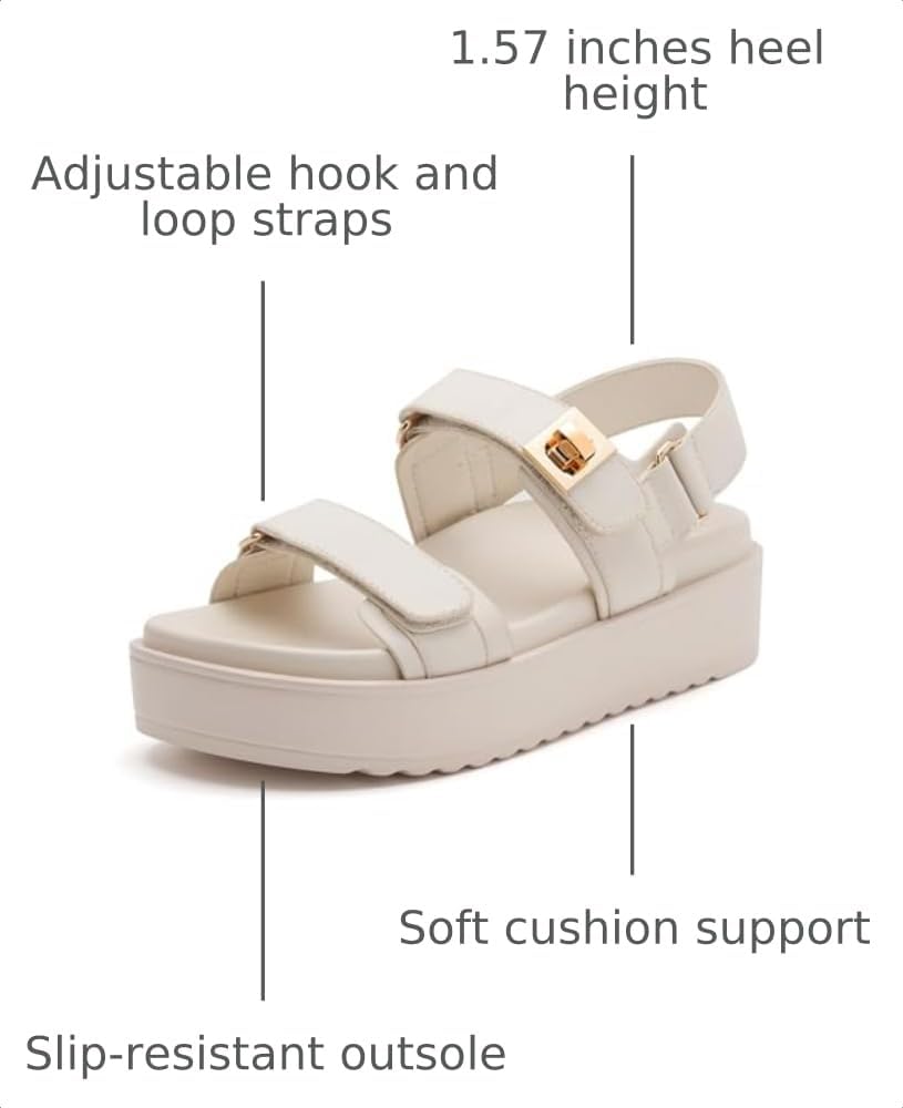 Women's Platform Sandals Cushioned Footbed Open Toe Walking Summer