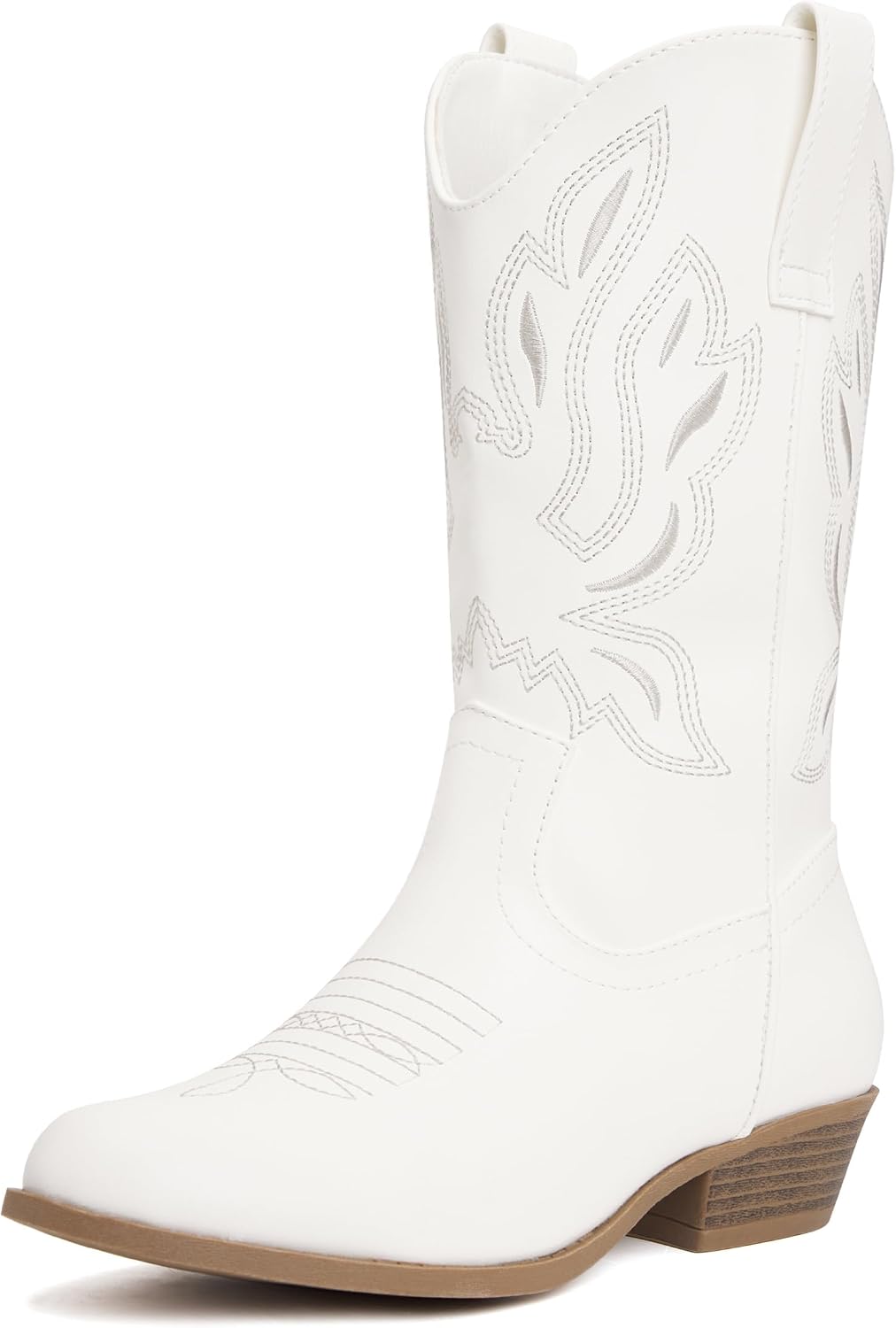 Girls Kids Western Boots Round Toe Embroidered Cowgirl Cowboy Boots