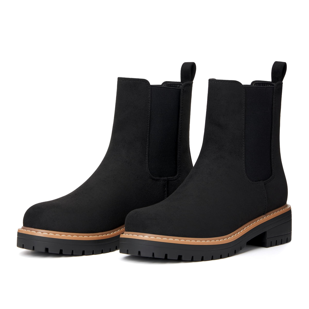 Women's Chelsea Boots Fashion Slip On Ankle Booties Casual Elastic Chunky Block Booties
