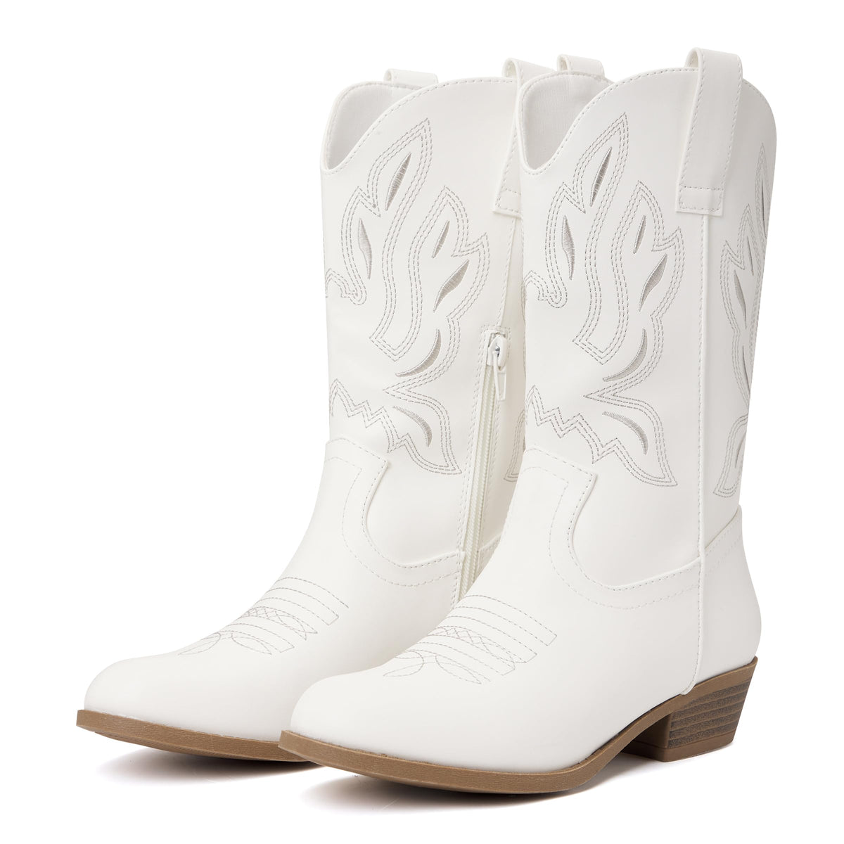 Girls Kids Western Boots Round Toe Embroidered Cowgirl Cowboy Boots
