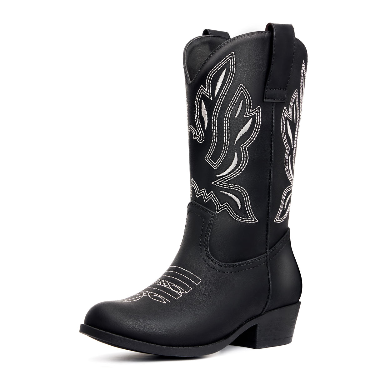 Girls Kids Western Boots Round Toe Embroidered Cowgirl Cowboy Boots