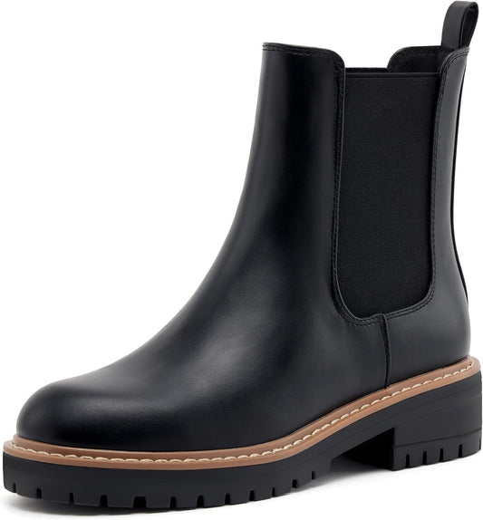 Women's Chelsea Boots Fashion Slip On Ankle Booties Casual Elastic Chunky Block Booties