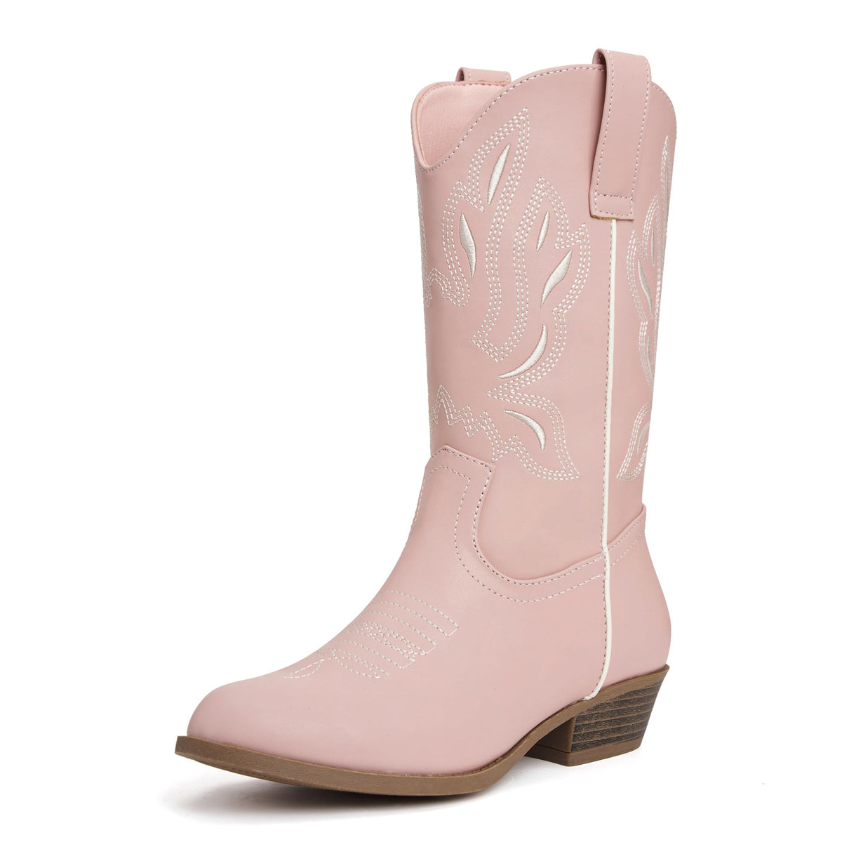 Girls Kids Western Boots Round Toe Embroidered Cowgirl Cowboy Boots