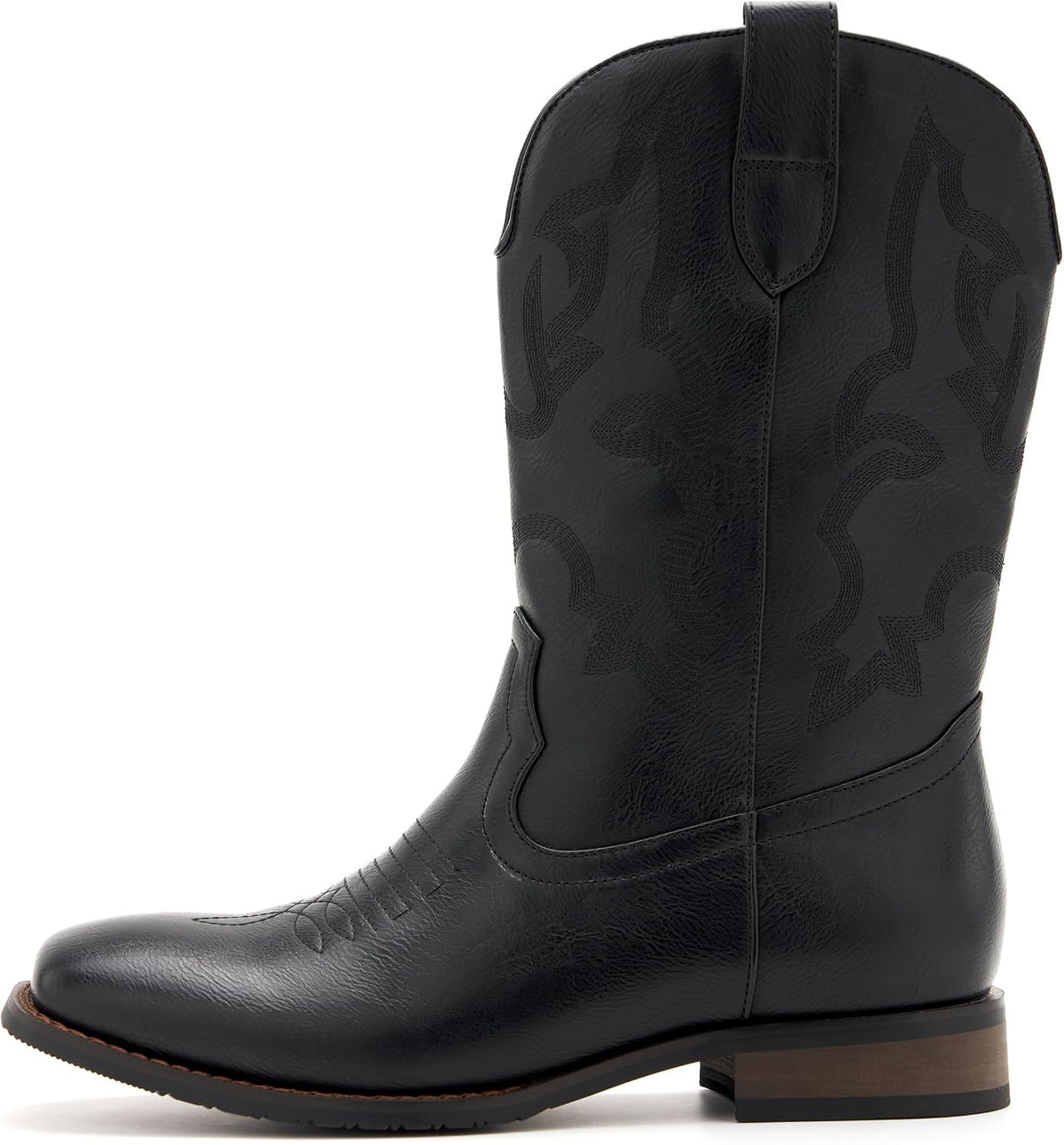Cowboy Boots for Men Square Toe Classic Embroidered Western Boots