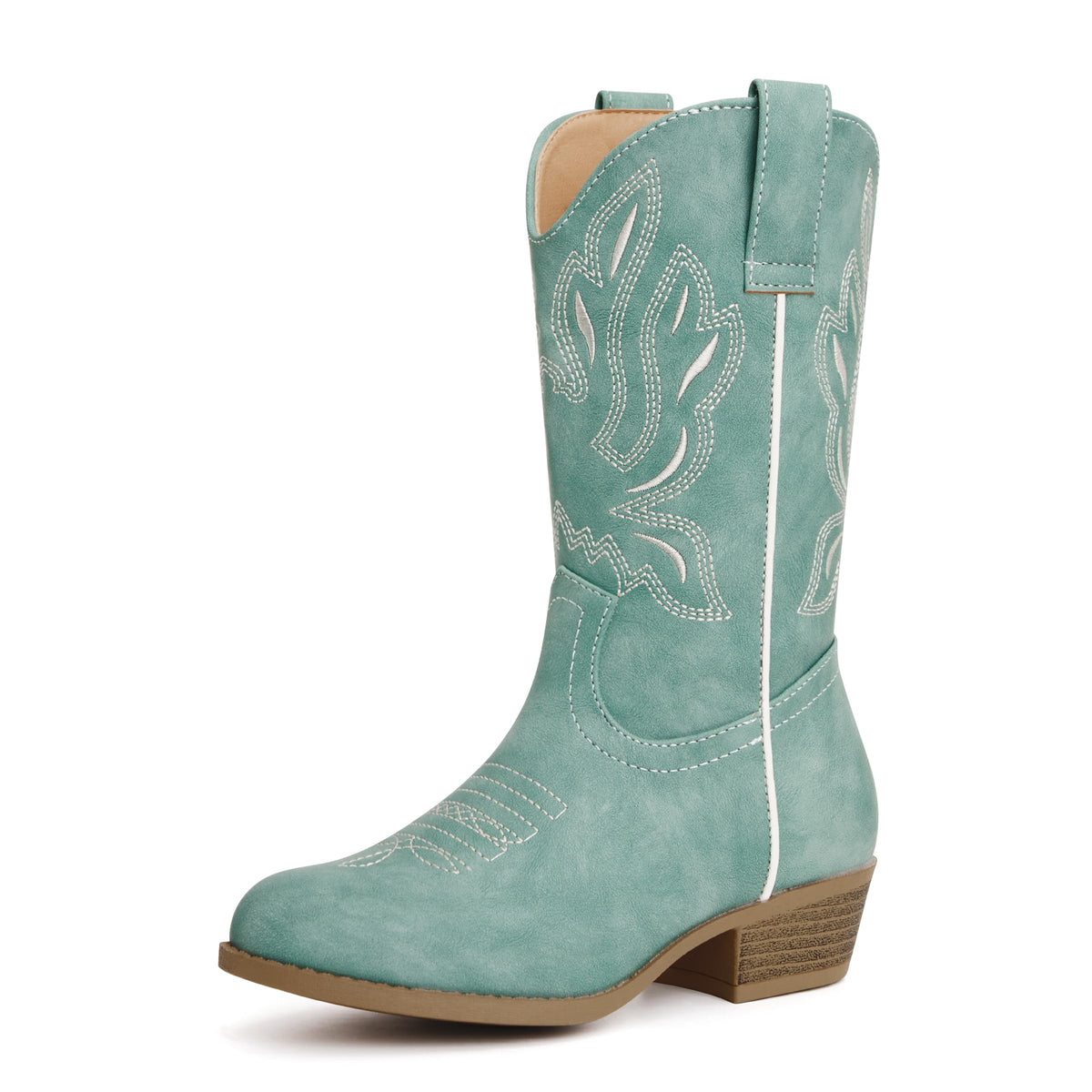 Girls Kids Western Boots Round Toe Embroidered Cowgirl Cowboy Boots