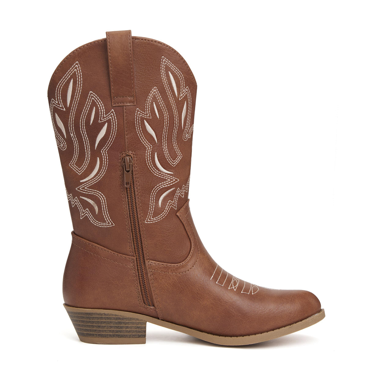 Girls Kids Western Boots Round Toe Embroidered Cowgirl Cowboy Boots