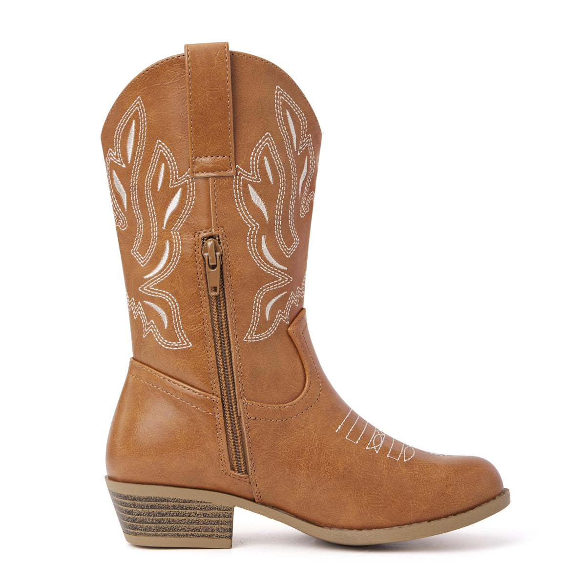Girls Kids Western Boots Round Toe Embroidered Cowgirl Cowboy Boots
