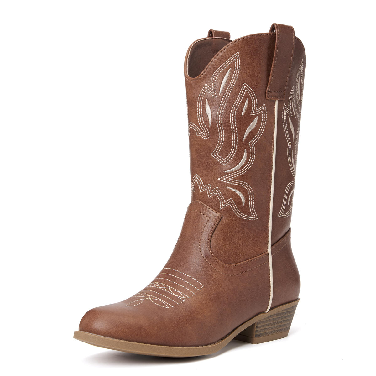 Girls Kids Western Boots Round Toe Embroidered Cowgirl Cowboy Boots