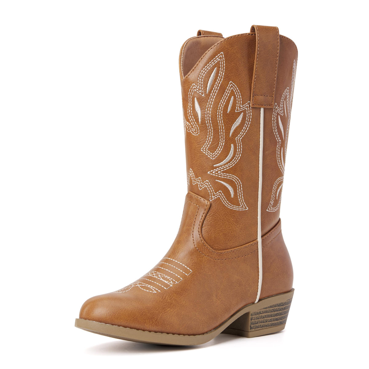 Girls Kids Western Boots Round Toe Embroidered Cowgirl Cowboy Boots